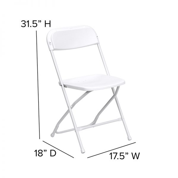 Standard White Folding Chair with Sizes