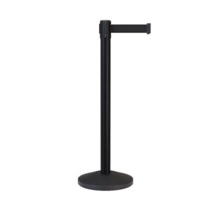 Black Stanchion w/ Retractable Black Belt