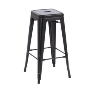 30 Inch Black Metal Bar Stool