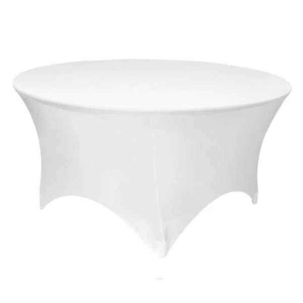 5ft Round White Spandex Table Cover