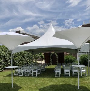 Photo of tent and chair setup for Haddonfield Microwedding