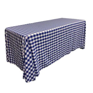 Blue Check Banquet Tablecloth