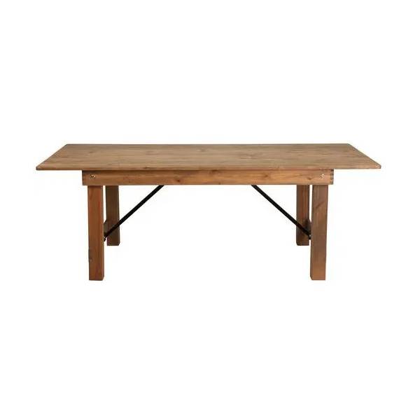 8ft Rustic Chestnut Farm Table Cooper Party Rentals