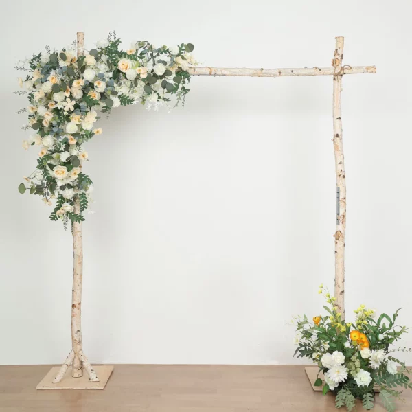Birch Wood Wedding Arch w/ Flowers